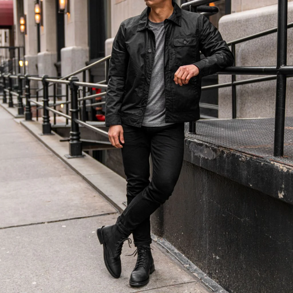 Waxed Canvas Field Jacket | Black - Image 3